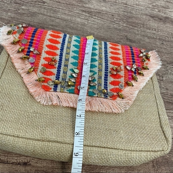 Area Stars Canvas Embroidered Beaded Clutch Bag - Picture 5 of 5